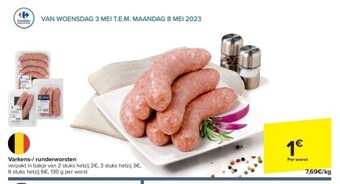 Carrefour Varkens-/ runderworsten aanbieding