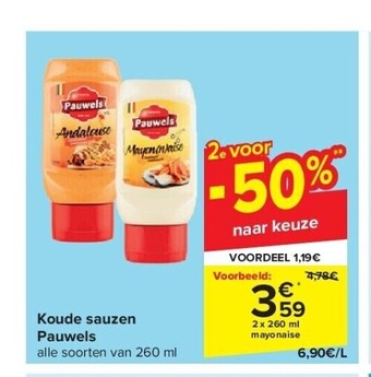 Carrefour Koude sauzen pauwels aanbieding