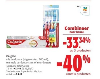 Colruyt Colgate tandpasta total classic 75 ml aanbieding