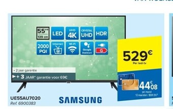 Carrefour Samsung led 4k tv ue55au7020 aanbieding
