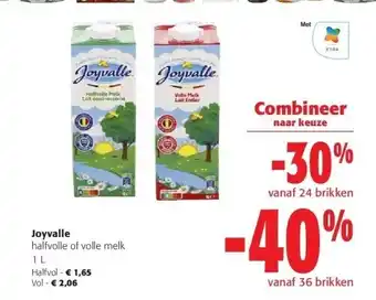 Colruyt Joyvalle halfvolle of volle melk 1 l halfvol aanbieding