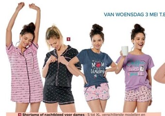 Carrefour Shortama of nachtkleed voor dames aanbieding
