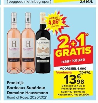Carrefour Frankrijk bordeaux supérieur domaine haussmann aanbieding