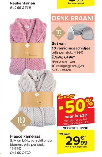 Carrefour Fleece kamerjas aanbieding