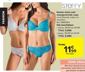 Carrefour Kanten beha met voorgevormde cups aanbieding