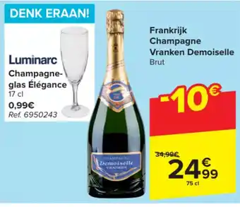 Carrefour Frankrijk Champagne Vranken Demoiselle Brut 75 cl aanbieding