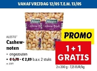 Lidl Cashewnoten aanbieding