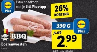 Lidl Boerenworsten aanbieding