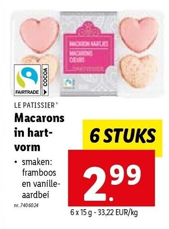 Lidl Macarons in hartvorm aanbieding