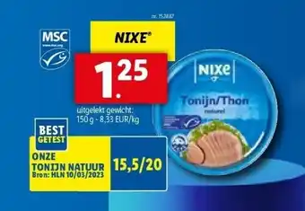 Lidl Nixe uitgelekt gewicht aanbieding