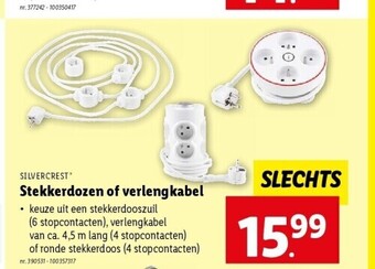 Lidl Stekkerdozen of verlengkabel aanbieding