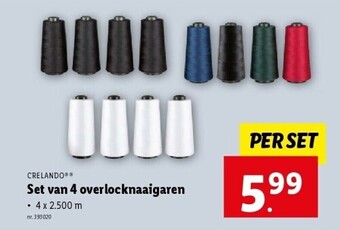 Lidl Set van 4 overlocknaaigaren aanbieding
