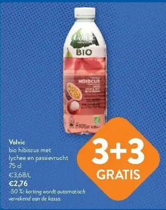 OKay Volvic bio hibiscus met lychee en passievrucht 75 cl aanbieding