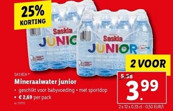 Lidl Mineraalwater junior aanbieding