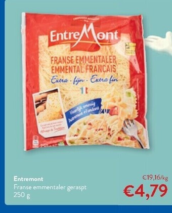 OKay Entremont franse emmentaler geraspt 250 g aanbieding