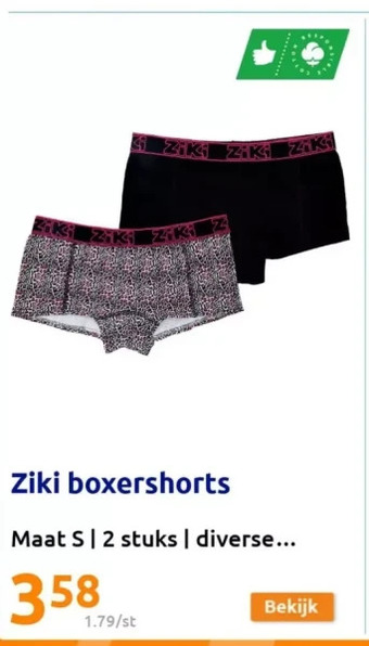 Action Ziki boxershorts aanbieding