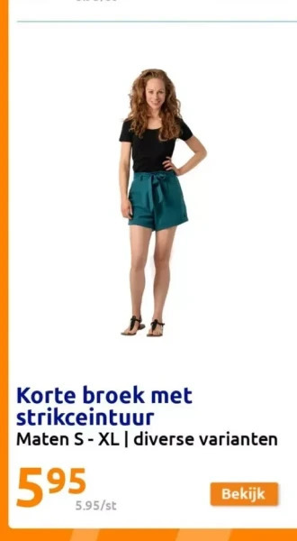 Korte broek met strikceintuur