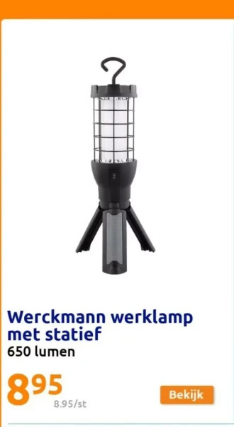Action Werckmann werklamp met statief aanbieding