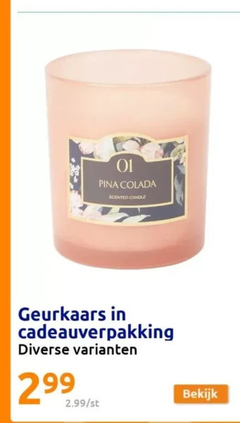 Action Geurkaars in cadeauverpakking aanbieding