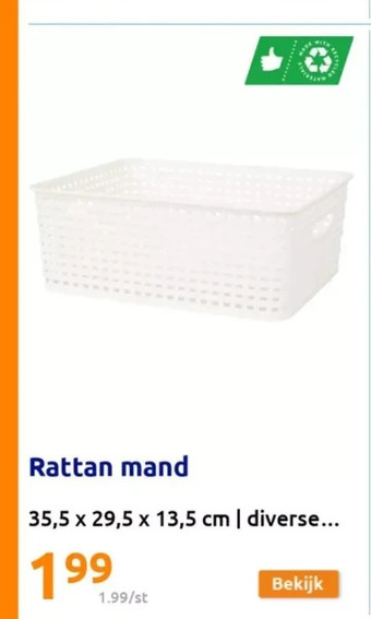 Action Rattan mand aanbieding