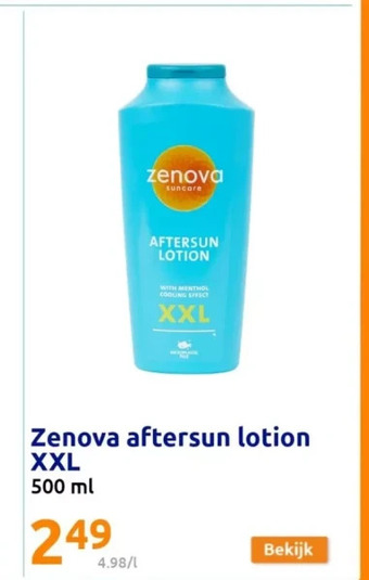 Action Zenova aftersun lotion xxl 500 ml aanbieding