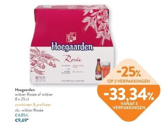 Hoegaarden  witbier rosée of witbier  8 x 25 cl