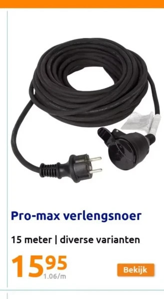 Action Pro-max verlengsnoer aanbieding