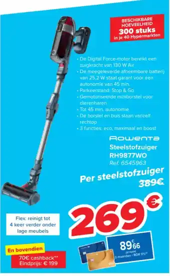 Carrefour Rowenta Steelstofzuiger RH9877WO Ref. 6545963 aanbieding