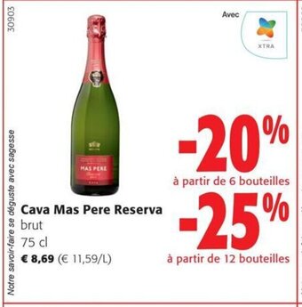 Colruyt Cava Mas Pere Reserva brut 75 cl aanbieding