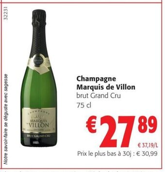 Colruyt Champagne Marquis de Villon brut Grand Cru 75 cl aanbieding