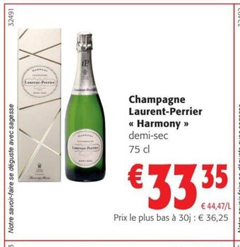 Champagne Laurent-Perrier << Harmony >> demi-sec 75 cl
