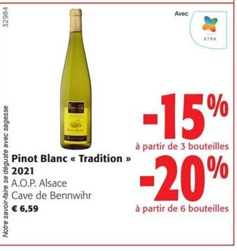 Pinot Blanc << Tradition >> 2021 A.O.P. Alsace Cave de Bennwihr