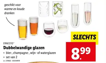 Lidl ERNESTO Dubbelwandige glazen aanbieding