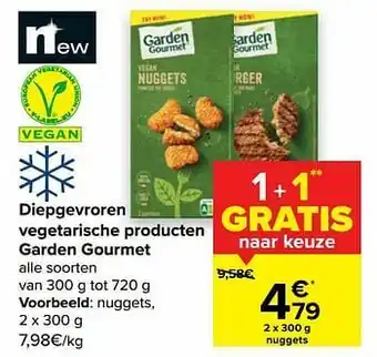 Carrefour Diepgevroren vegetarische producten garden gourmet nuggets aanbieding