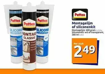 Action Montagelijm of siliconenkit aanbieding