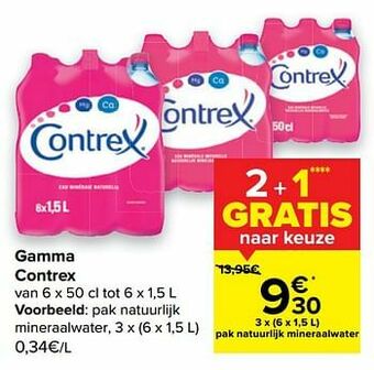 Carrefour Contrex natuurlijk mineraalwater aanbieding