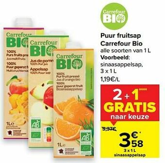 Carrefour Sinaasappelsap aanbieding