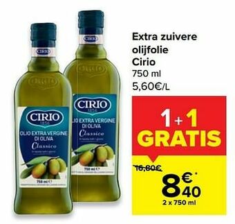 Carrefour Extra zuivere olijfolie cirio aanbieding