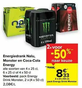 Carrefour Energy drink monster aanbieding