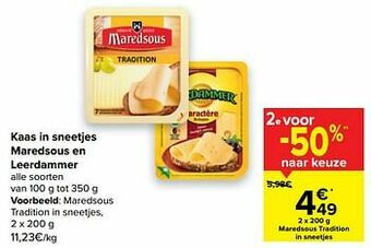 Carrefour Maredsous tradition in sneetjes aanbieding