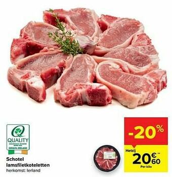 Carrefour Schotel lamsfiletkoteletten aanbieding