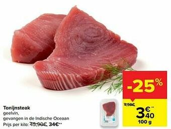 Carrefour Tonijnsteak aanbieding