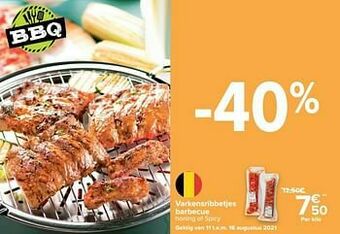 Carrefour Varkensribbetjes barbecue aanbieding