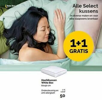 Beter Bed Hoofdkussen white box aanbieding