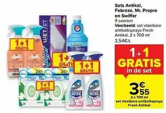 Carrefour Set vloeibare antikalksprays fresh antikal aanbieding