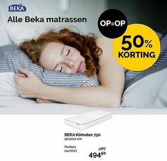 Beter Bed Beka klimatex 750 aanbieding
