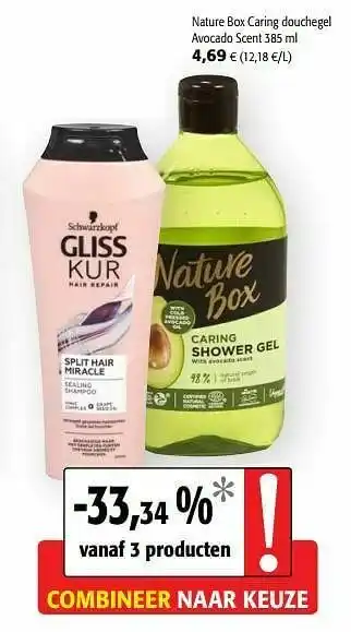 Colruyt Nature box caring douchegel avocado scent aanbieding