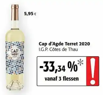 Colruyt Cap d’agde terret 2020 i.g.p. côtes de thau aanbieding