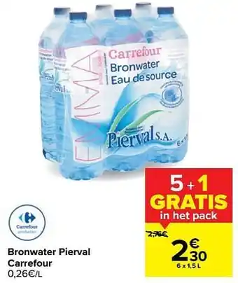 Carrefour Bronwater pierval carrefour 0,26€/L aanbieding
