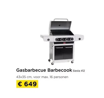 Molecule Gasbarbecue barbecook siesta 412 aanbieding